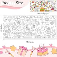 Poster/nappe géante personnalisable à colorier en papier offset pour anniversaire, avec taille sur mesure pour décorations de fête d'enfants
