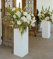 Arrangement floral de table de mariage, roses vertes, centre de table de mariage, boule de fleurs artificielles en soie blanche