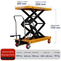 Table élévatrice à ciseaux renforcée, chariot de levage hydraulique manuel, sans déformation, ressort en acier, capacité 100 kg, hauteur maximale 720 mm pour