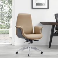 Chaise de bureau ergonomique pivotante moderne et abordable en tissu maillé et cuir, avec appui-tête et repose-pieds réglables, base en acier