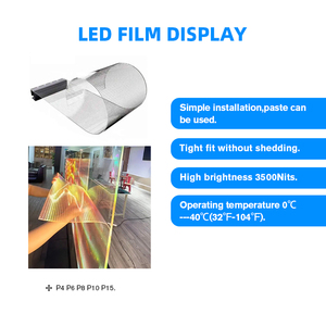 Vente directe d'usine Écran d'affichage en film LED transparent Mur vidéo Haute étanchéité Extérieur Intérieur Flexible LED transparent - Product Image 3