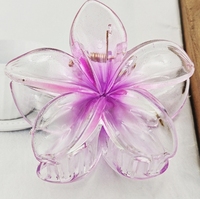 Pince à cheveux en plastique motif fleur d'œuf et coiffe vietnamienne - Pince à cheveux magnolia violette - Accessoire pour l'arrière de la tête - Pince requin - Fermoir - Diwali Pâques