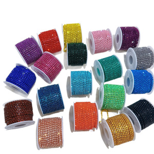 Nuova Catena di Strass in Vetro Colorato SS12 3mm 3D, 10 Iarde/Rotolo, Accessori per Gioielli e Abbigliamento Fai-da-Te - Product Image 5