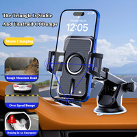 Support de téléphone de voiture à ventouse personnalisé avec pince latérale, support de téléphone de voiture à bras long réglable pour pare-brise et tableau de bord
