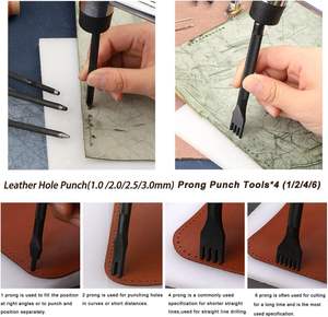 Инструменты для работы с кожей, практичный набор для изготовления кожи с вощеной нитью, шило, шило, дырокол для кожевенного ремесла для взрослых - Product Image 3