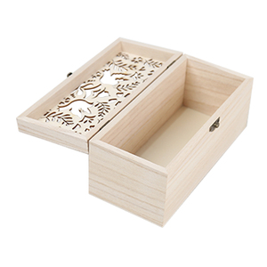 Caja de Madera para Recuerdos con Tapa - Caja de Almacenamiento de Madera Color Madera Clara - Caja de Regalo y Tesoros para el Hogar - Product Image 3