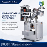 Machine d'emballage automatique HCB5-3218C1-P1 avec bol vibrant pour bonbons, composants de quincaillerie, remplisseuse de sachets VFFS