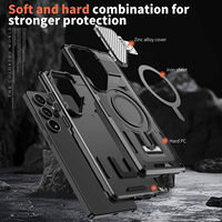 Nouvelle coque de téléphone hybride antichoc pour Samsung S26 Ultra 2 en 1, coque magnétique en TPU et PC avec protection d'objectif en métal