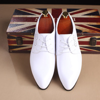 Chaussures habillées et Richelieu pour hommes en cuir, bout pointu, grandes tailles 47 48, couleur rouge, formelles