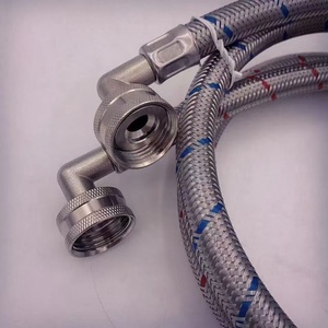Universele Premium RVS 4ft & 6ft Wasmachine Slang, Barstbestendig, Warm & Koud Water, met Bocht, Loodgieterslangen - Product Image 3