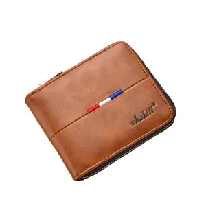 Can provide customized style leather wallets in different colors, new men's PU leather wallets