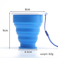 Gobelet pliable en silicone de voyage portable avec couvercle et sangle de transport, gobelet à café en silicone pliable, gobelet à eau réutilisable et pliable