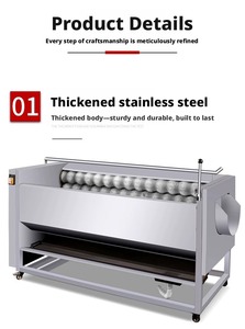 It has an efficient spray fruit and <b>vegetable</b> cleaning machine which is used for peeling and cleaning fruits carrots potatoes - Product Image 4