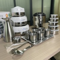 Ensemble de Cuisson Classique Familial 26 Pièces en Acier Inoxydable – Accessoires de Cuisine Durables, Vaisselle, Plats, Marmite et Chauffe-Plats