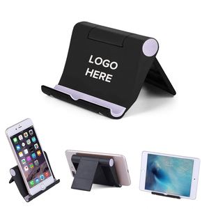 Custom Logo Adjustable Plastic Phone Stand <b>Foldable</b> Desktop Smartphone Holder for Event Giveaways - Product Image 1