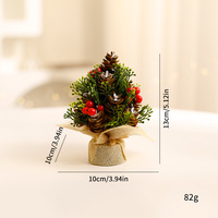 Mini arbre de Noël moderne en plastique fait à la main, vert mat, avec des feuilles artificielles, des branches pour le salon