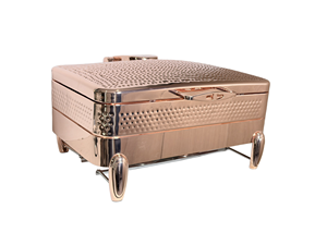 Calentador de Alimentos Hidráulico de Acero Inoxidable de Alta Calidad para Buffet, Nuevo, de Lujo, Color Oro Rosa, Rectangular, 9L - Product Image 1