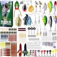 Kit de pêche 322 pièces : leurres souples Spinner Baits/Jig/Frog, hameçons en acier inoxydable, poids, boîte à pêche pour eau douce et achigan