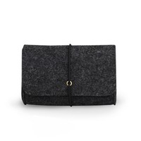 Pochette de rangement en feutre écologique avec logo personnalisé, design portable pour téléphone portable, câble de données, chargeur, organisateur de bureau