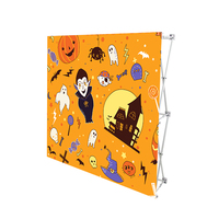 Support d'affichage portable pliable en tissu tendu avec poteau en aluminium pour stand de bannière d'exposition d'activités