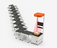 Nouveau trieur de colis automatique en acier inoxydable en forme de Z avec système de dimensionnement, de pesage et de numérisation DWS pour entrepôts