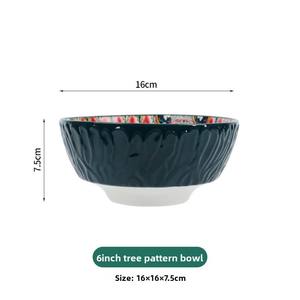 Vajilla de Cerámica de Estilo Bohemio Retro de Lujo, Platos, Tazones para Arroz, Tazones para Sopa, Platos Pintados a Mano Creativos - Product Image 6