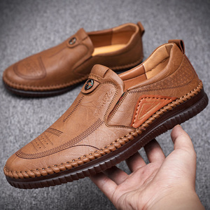 Men's Slip-On Loafers Round Toe <b>Synthetic</b> <b>Leather</b> Rubber Sole Comfortable Lining All Seasons Business Casual Shoes - Product Image 2