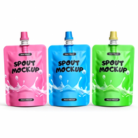 Emballage liquide personnalisé, sachet en plastique pour boissons, bec verseur large, emballage de fruits, sachets debout avec bec verseur
