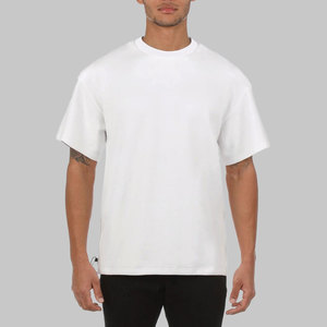 เสื้อยืดคอตตอน 100% เนื้อหนา คุณภาพสูง ทรงยูนิเซ็กส์ คอกลม เสื้อยืดเปล่า สตรีทแวร์ สีขาว ทรงบ็อกซี่ โอเวอร์ไซส์ - Product Image 1