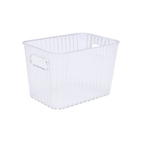 Panier de rangement multifonctionnel rectangulaire en plastique grande capacité pour cosmétiques, livres, magazines, collations et organisation de bureau
