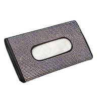 Kit créatif pour accessoires intérieurs de voiture : pare-soleil et boîte à mouchoirs suspendus, ornés de cristaux scintillants et finition en cuir