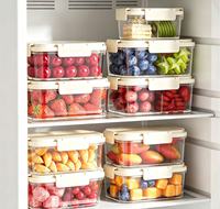 Conteneur alimentaire en plastique de qualité alimentaire, hermétique, à compartiments, empilable, pour fruits et légumes, organisateur de réfrigérateur, offre spéciale, vente en gros d'usine, en stock