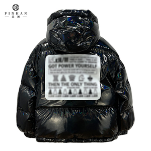 Manteaux en duvet brillants et brillants pour femmes, noir réfléchissant, blouson bombardier bouffant à <span class=keywords><strong>capuche</strong></span> rembourré, manteau d'hiver pour <span class=keywords><strong>femme</strong></span> - Product Image 4