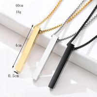 Chaude Classique Rectangle Pendentif Collier Hommes Maille Gourmette En Acier Inoxydable Colliers Pour Hommes Bijoux Cadeau De Fête