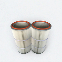 Nouvel élément filtrant d'air en polyester pour vente en gros, haute efficacité de filtration, forme cylindrique, installation par le bas, pièce de rechange