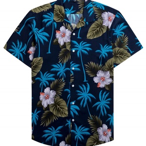 Camisa Hawaiana Ecológica con Estampado de Hojas de Coco - Camisa de Manga Corta para Hombre con Botones, Logotipo Personalizado, Transpirable, Venta al Por Mayor para Ropa de Resort - Product Image 4