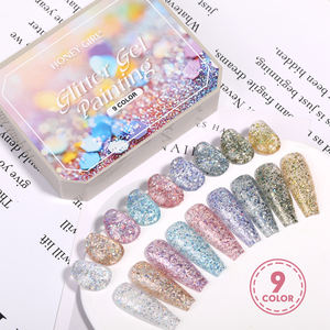 HONEY GIRL Professional Salon DIY UV Nail Polish Set Nine-Grid Pallet <span class=keywords><strong>Palette</strong></span> Soak-Off Diseñador francés LED Platinum Painting Gel - Product Image 5