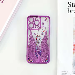 Étui de téléphone portable élégant de série de sables mouvants de paillettes de luxe pour iPhone11 12 13 14 15 16 couverture arrière en TPU - Product Image 5