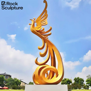 Đương Đại thép không gỉ Phượng tượng trang trí nghệ thuật mảnh tuyệt vời cảnh quan dự án - Product Image 4