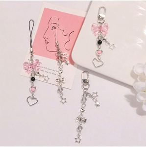 Nuevo Llavero Y2K con Nudo de Mariposa, Cadena Creativa para Teléfono, Colgante de Pentagrama de Amor, Decoración de Bolso con Cuentas de Cristal - Product Image 3