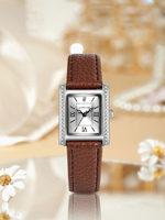Ensemble Montre à Quartz et Boucles d'Oreilles Perle Luxe pour Femmes, 2 Pièces