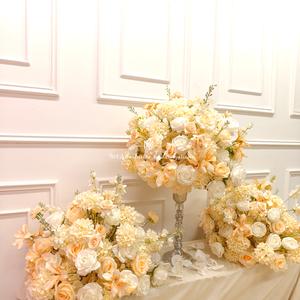 Arreglo de Rosas Artificiales en Forma de Bola, Adorno de Boda Hecho a Mano, Decoración de Mesa Naranja - Product Image 4