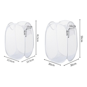 Có thể gập lại lưới giặt giỏ giặt gấp Pop Up lưu trữ túi giặt Giỏ túi với xử lý - Product Image 3