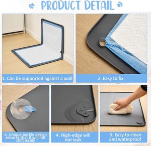 Support mural en silicone pour tapis de propreté pour chien, réutilisable, pour l'apprentissage de la propreté des chiots, très grand format, pour animaux de compagnie - Product Image 4