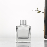 Carré de haute qualité En Verre Clair 50ml 100ml 150ml 200ml Vide Aromathérapie Huile Essentielle Parfum Reed Diffus Bouteille En Verre Pour La Maison