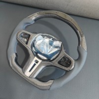 Volant de direction en fibre de carbone personnalisé avec LED pour BMW Série 3 4 5 6 7 8 G20 G2X G3X M3 M4 M5 330i 330e 340i 440i