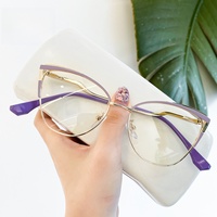 Monture de lunettes pliables unisexe œil-de-chat en métal tendance 2025, photochromiques, à monture complète, pour visages en forme de losange, haute qualité, vente en gros