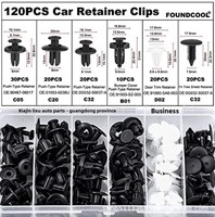 Nouveau Kit Universel de 120 Pièces pour Voitures, Boîte de Clips à Encliquetage, 6 Types de Fixations pour Ailes et Pare-chocs, Fabriqué en Chine