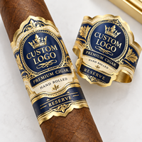 Étiquettes personnalisées de luxe pour cigares, en papier texturé avec impression UV et dorure à chaud, pour cigares faits main