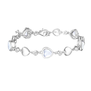 Bracelet en argent sterling 925, forme cœur, zircon, ajustable, minimaliste, bijou fantaisie, délicat, pour femme, idéal pour les fêtes - Product Image 4